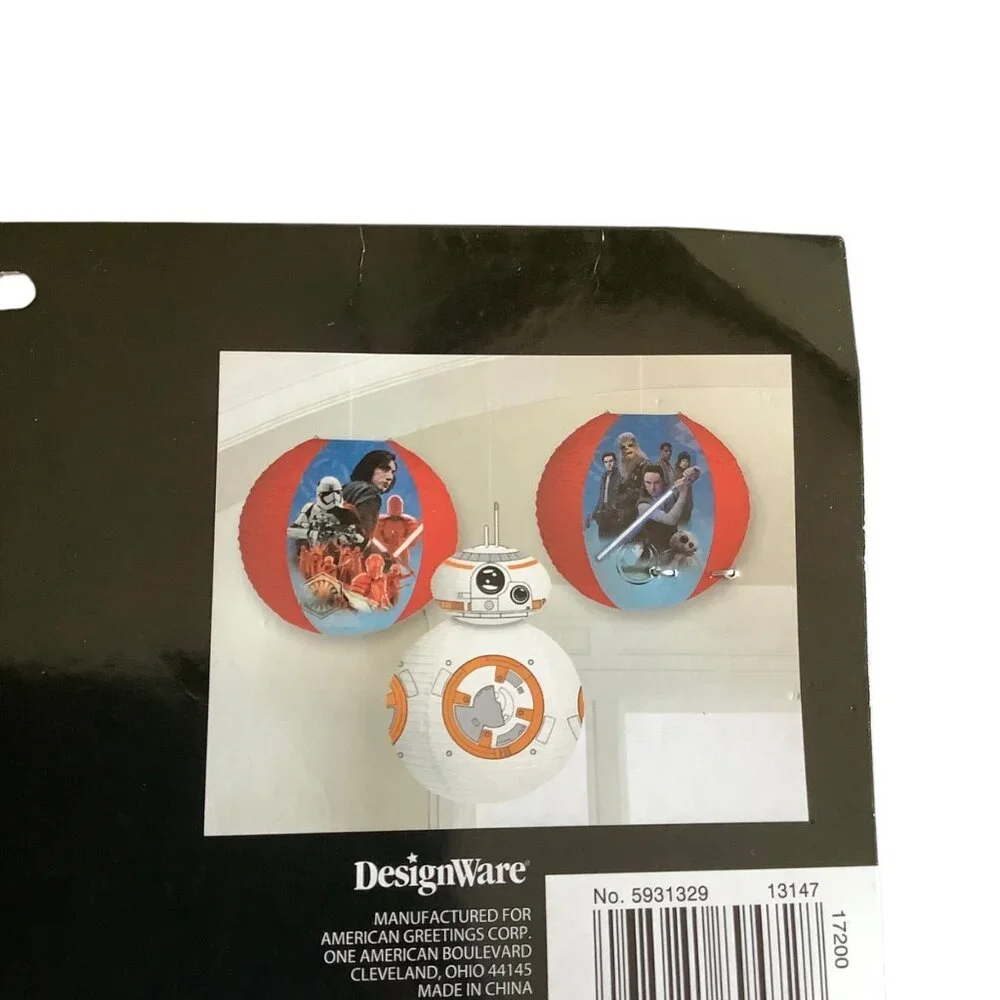 Star Wars Force Awakens Paper Lanterns 4-Piece Set BB-8 & Characters with String